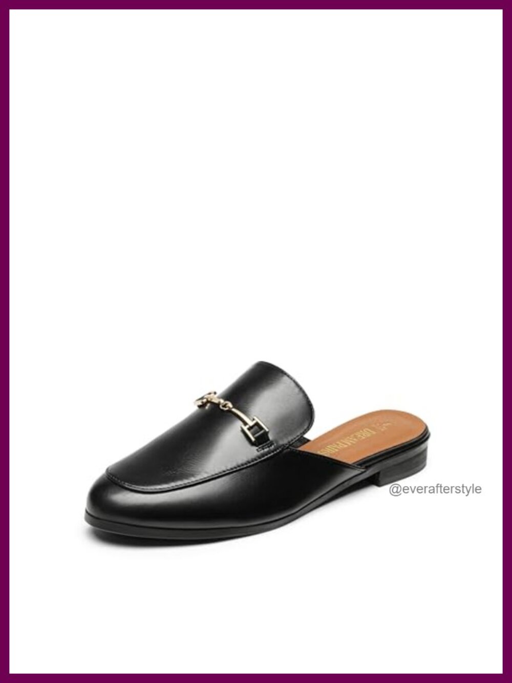 DREAM PAIRS Women's Slip-On Mules Flat Round Toe Faux Leather